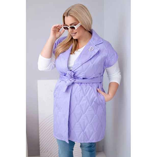 Kesi Plus Size prošívaná vesta s páskem