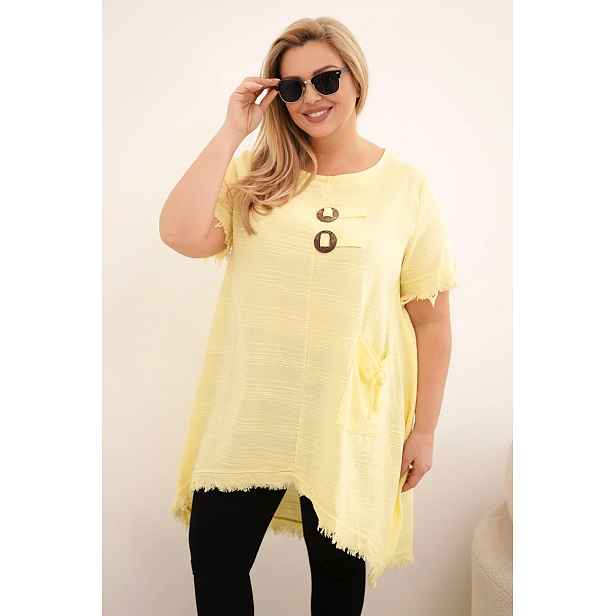 Kesi dámské bavlněné plus size šaty s delším zadním dílem