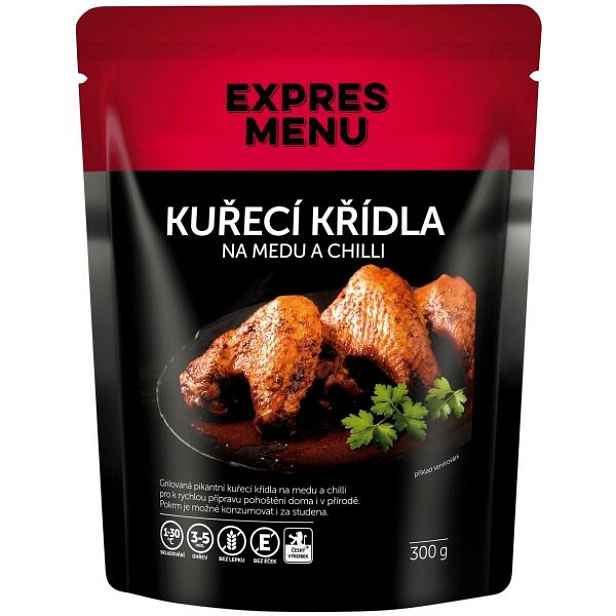 EXPRES MENU KUŘECÍ KŘÍDLA NA MEDU A CHILLI - 300 G Hotové masové jídlo