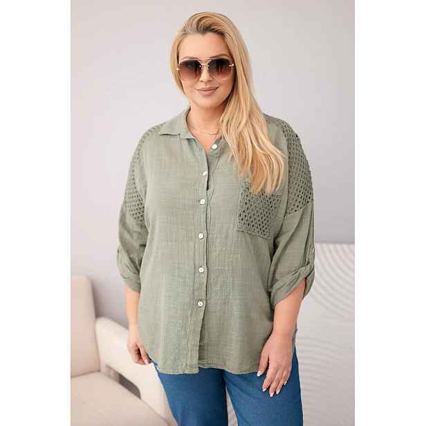 Kesi dámská plus-size košile s krajkou