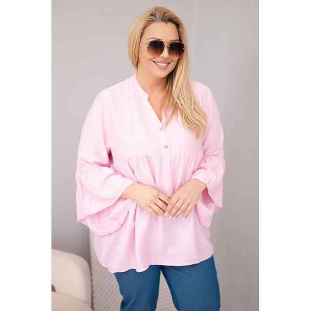 Kesi dámská viskózová plus-size halenka s volánovými rukávy