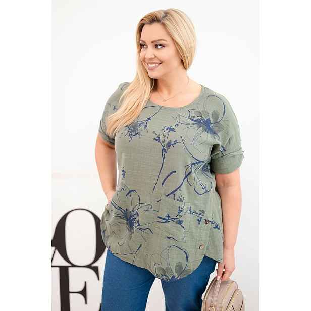 Plus size halenka Kesi Włoski s kapsou