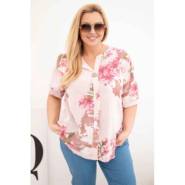 Kesi Plus Size dámská halenka s květinovým vzorem