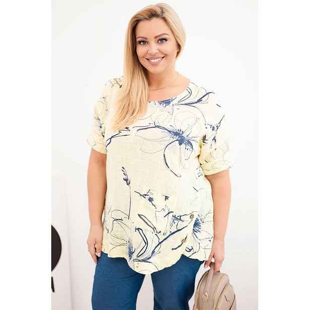 halenka Plus Size s krátkým rukávem a kapsou