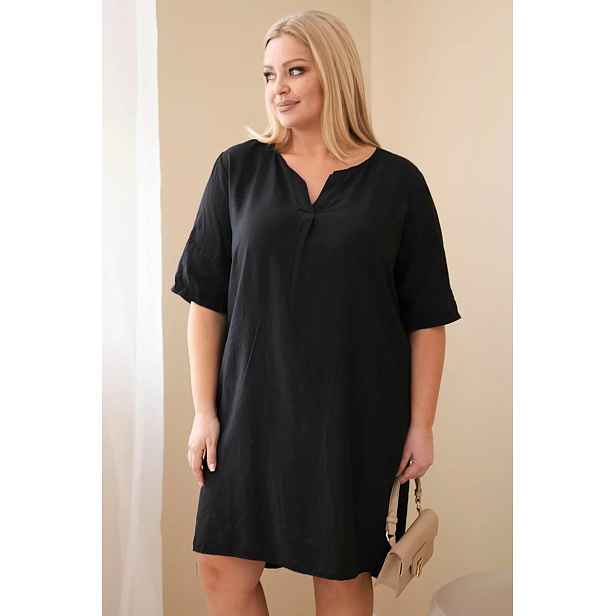 Dámské plus-size šaty s krátkým rukávem