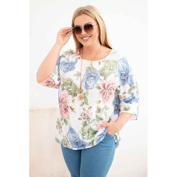 Kesi Włoski dámská plus-size halenka s květinovým vzorem