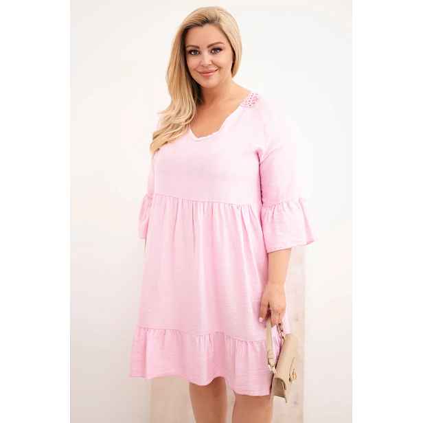 Dámské plus size viskozové šaty s otevřeným vzorem