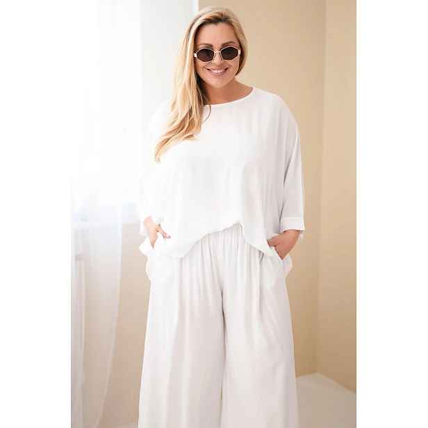 Plus size set s květovanými kalhotami
