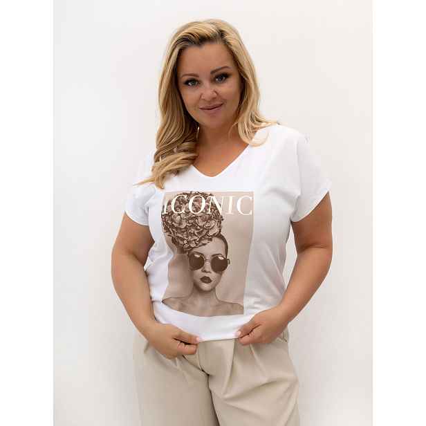 Bavlněné triko plus size s nadrukem