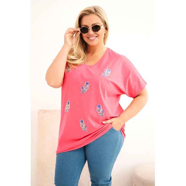 Kesi dámská plus size halenka s peříčky