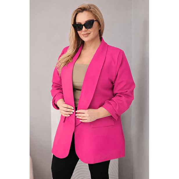 Plus size elegantní fuchsiový blejzr