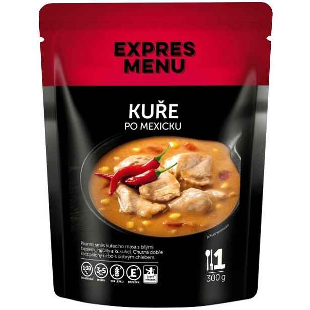 EXPRES MENU KUŘE PO MEXICKU - 1 PORCE Hotové masové jídlo