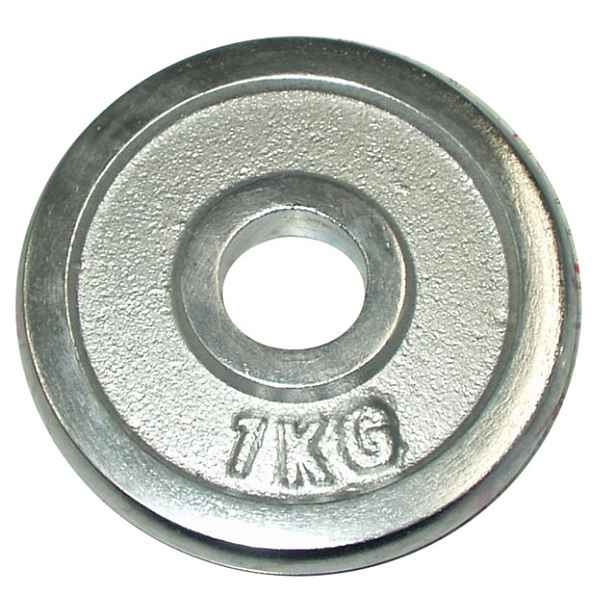 Chromový kotouč (závaží) na činky 1kg - 30mm