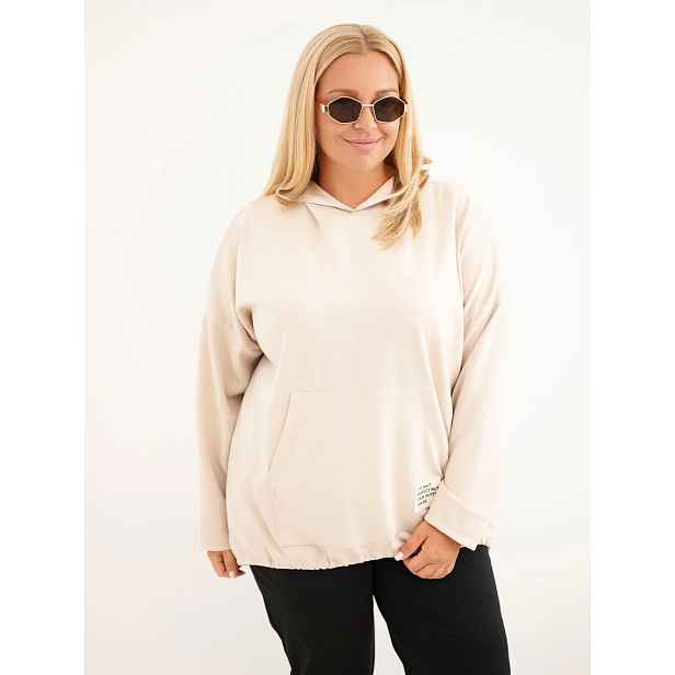 Plus size dámská viskózová mikina s kapsou klokaní