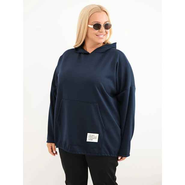 Kesi Plus Size viskózová mikina s kapsou klokánek