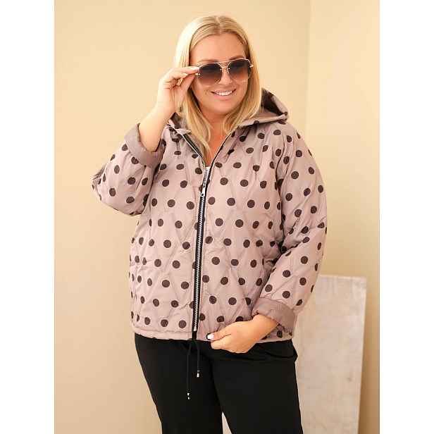 Dámská Plus Size bunda s tečkami