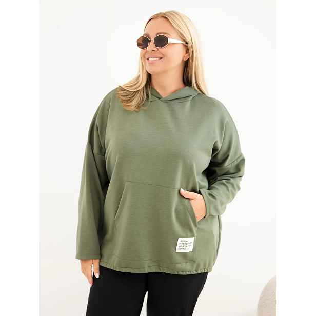Plus Size mikina s kapsou klokánek