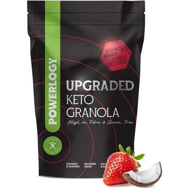 POWERLOGY UPGRADED KETO GRANOLA 350 G JAHODA + KOKOS Granola , G