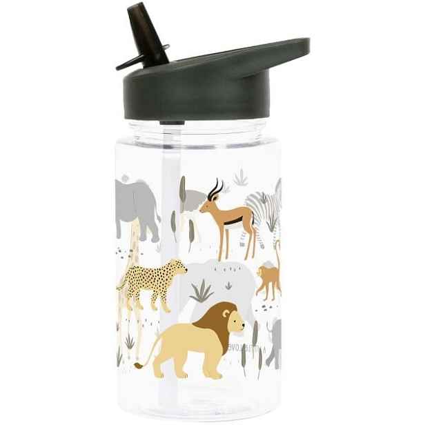 A LITTLE LOVELY COMP SAVANNA ANIMALS Dětská láhev na pití, transparentní, ML
