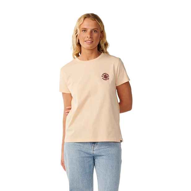 Rip curl dámské tričko Party Wave Ss Standard Light Apricot | 100% bavlna