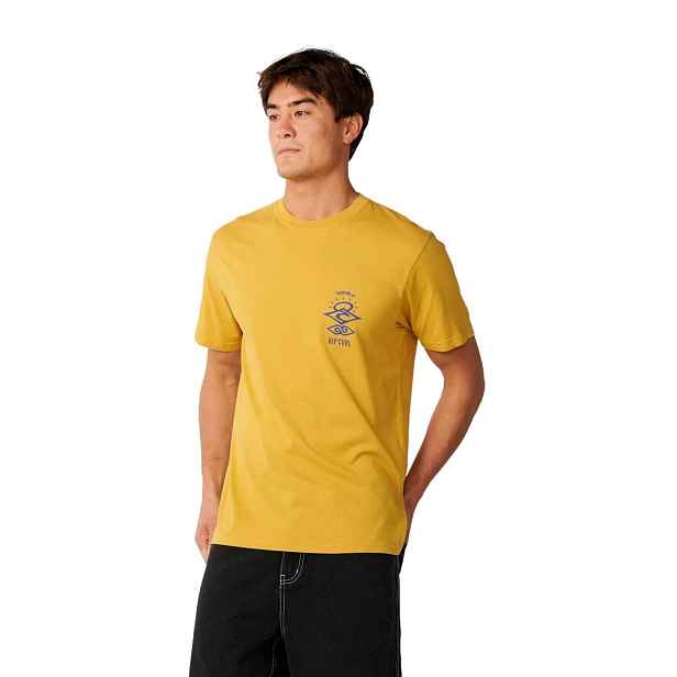 Rip curl pánské tričko Search Icon Mustard | 100% bavlna