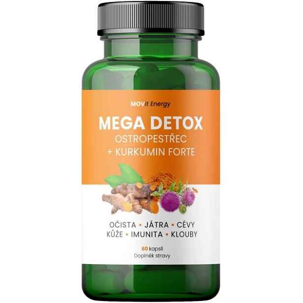 MOVIT ENERGY MOVIT MEGA DETOX OSTROPESTŘEC + KURKUMIN FORTE 60 KAPSLÍ Doplněk stravy