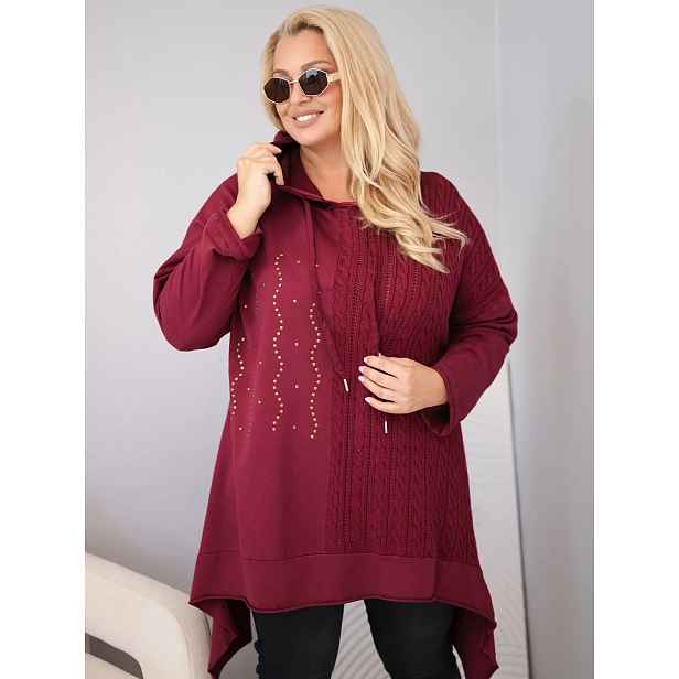 Kesi Włoski mikina Plus Size s kapucí