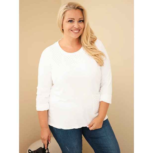 Dámská plus size bavlněná mikina s krajkovým detailem