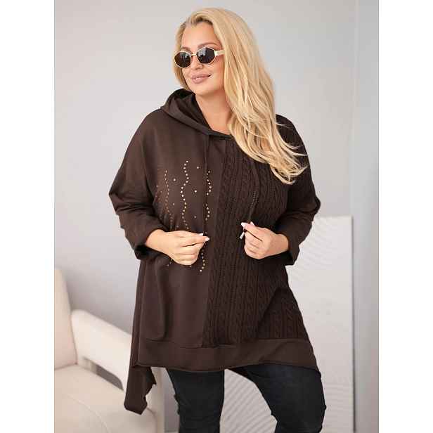 Plus Size dámská bavlněná mikina s kapucí Kesi