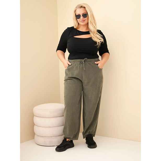 Kesi Plus Size manšestrové kalhoty