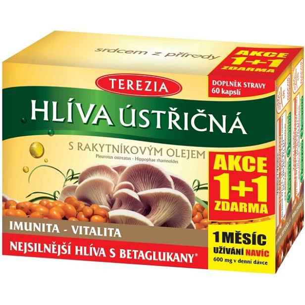 TEREZIA HLÍVA RAKYTNÍKOVÝM OLEJEM 60 CAPS+60 AKCE 1+1 Imunitní kapsle