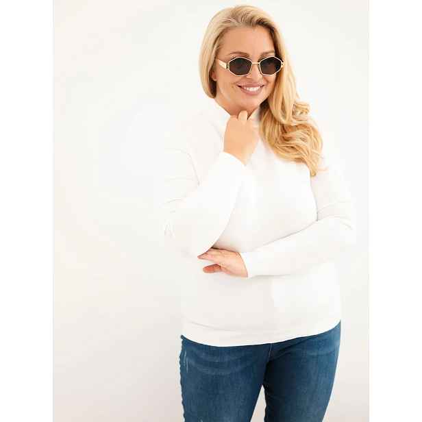 Plus size dámský viskózový rolákový svetr