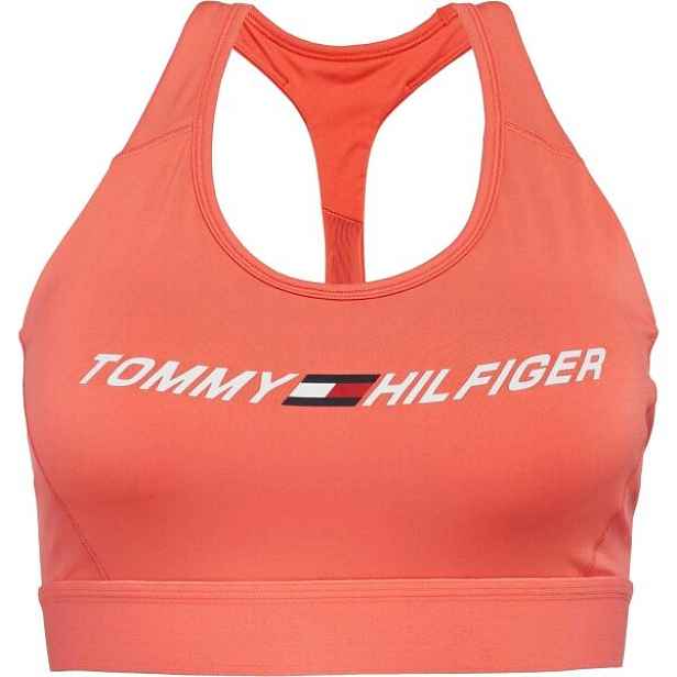 Tommy Hilfiger MID INTENSITY GRAPHIC RACER BRA Dámská sportovní podprsenka, lososová