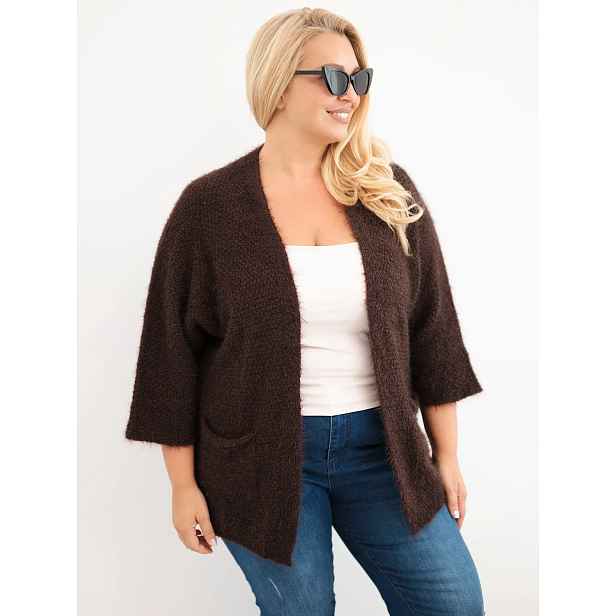 Dámský plus size cardigan s kapsami