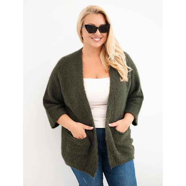 Plus size svetr s kapsami Kesi Włoski