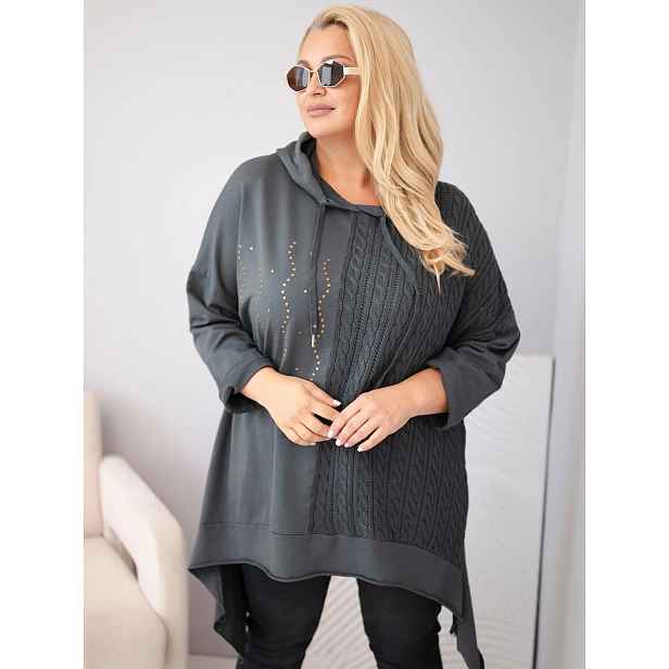 Kesi dámská bavlněná Plus Size mikina s kapucí