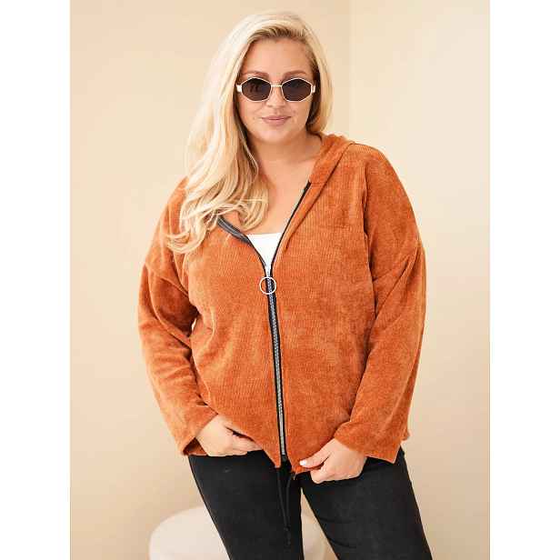 Kesi Plus Size mikina z manžestru na zip