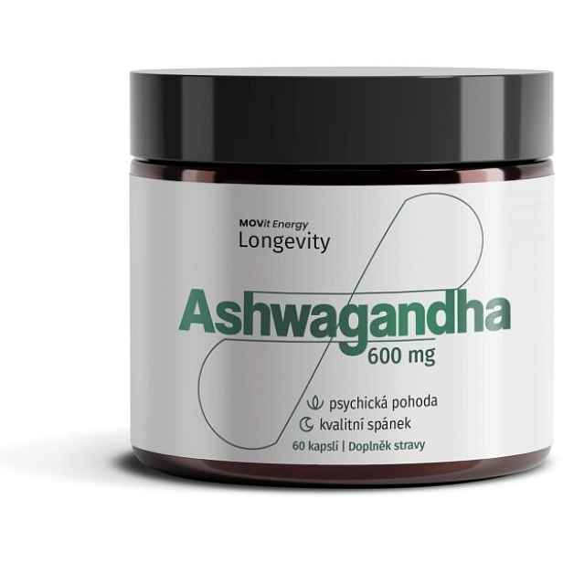 MOVIT ENERGY MOVIT LONGEVITY - ASHWAGANDHA 600 MG, 5% WITHANOLIDŮ, 60 CPS Bylinný extrakt