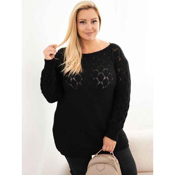Plus size dámský pletený svetr