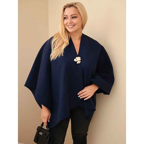 Plus Size pončo s brož