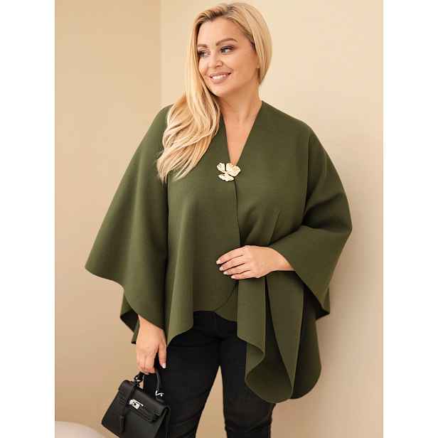 Kesi Włoski dámské plus size pončo s brožem