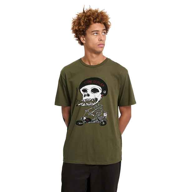 Volcom pánské tričko Pierbike Bsc Sst Wintermoss | 100% bavlna