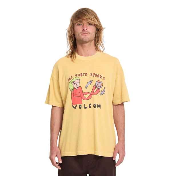 Volcom pánské tričko Earth Speaks Mustard | 100% bavlna